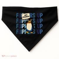 Flippers Up Anti Oligarchy Penguins 8647 Protect Facism USA-Made Doggie Bandana thumb 0