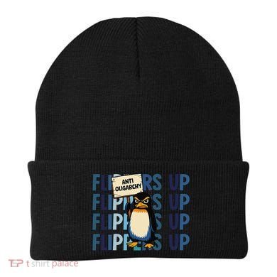 Flippers Up Anti Oligarchy Penguins 8647 Protect Facism Beanie