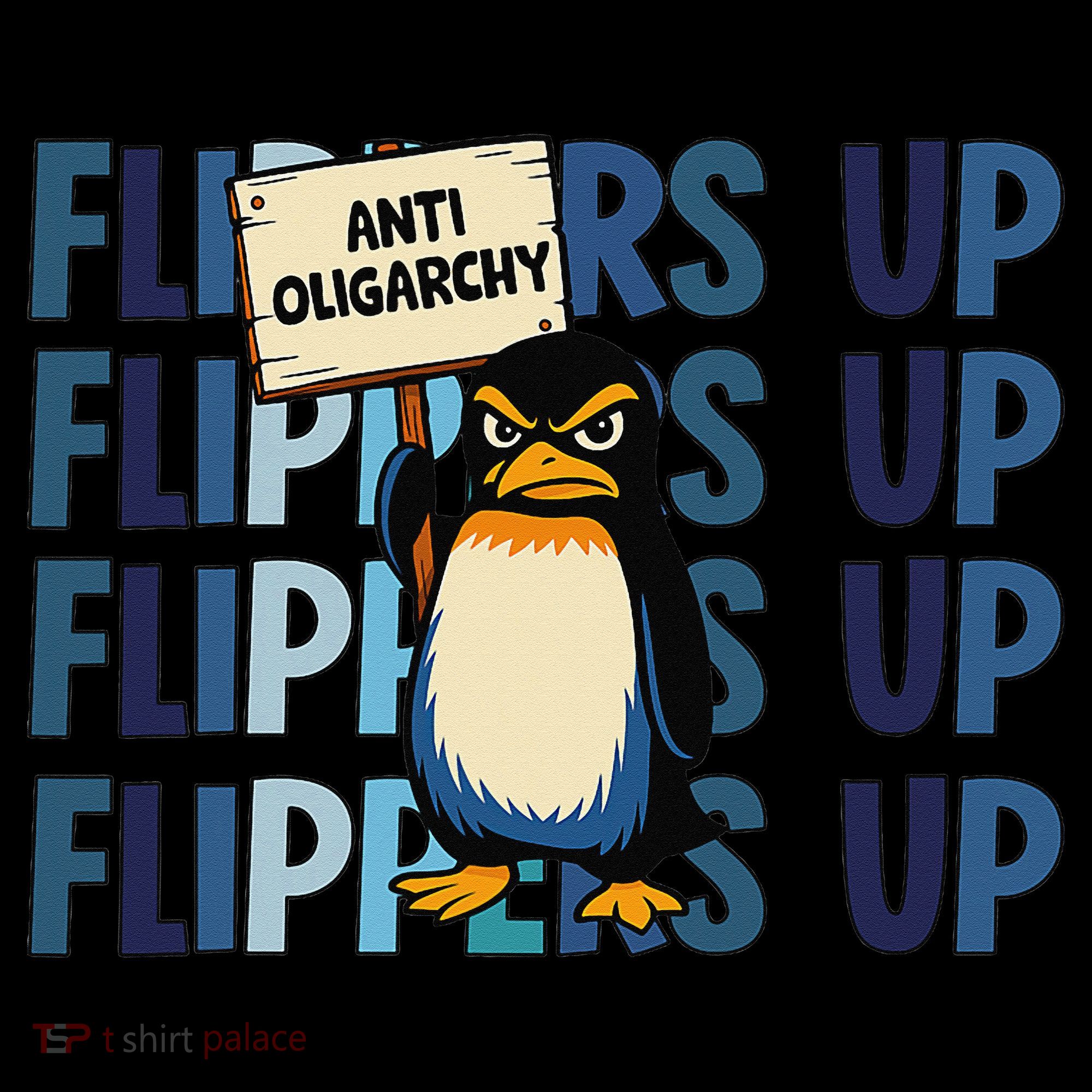 Flippers Up Anti Oligarchy Penguins 8647 Protect Facism Women's Hoodie
