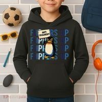 Flippers Up Anti Oligarchy Penguins 8647 Protect Facism Kids Hoodie thumb 2