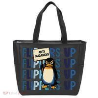 Flippers Up Anti Oligarchy Penguins 8647 Protect Facism Tote Bag thumb 0