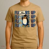 Flippers Up Anti Oligarchy Penguins 8647 Protect Facism T-Shirt thumb 3