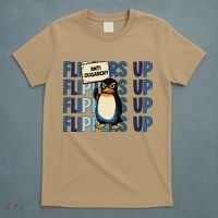 Flippers Up Anti Oligarchy Penguins 8647 Protect Facism T-Shirt thumb 5
