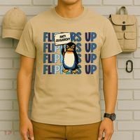 Flippers Up Anti Oligarchy Penguins 8647 Protect Facism T-Shirt thumb 6