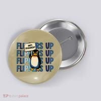 Flippers Up Anti Oligarchy Penguins 8647 Protect Facism Button thumb 0