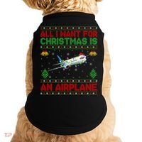 Funny Ugly All I Want For Christmas Is A Airplane Gift Doggie Tank thumb 0