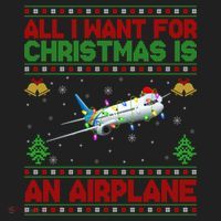 Funny Ugly All I Want For Christmas Is A Airplane Gift Beanie thumb 2