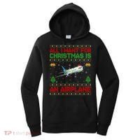Funny Ugly All I Want For Christmas Is A Airplane Gift Women's Hoodie thumb 0