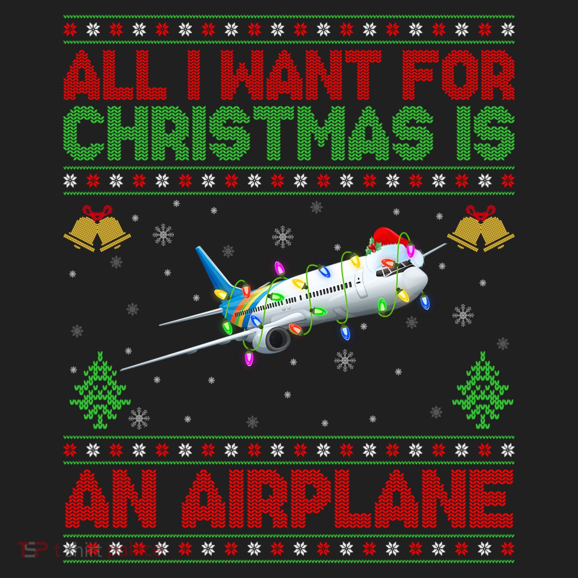 Funny Ugly All I Want For Christmas Is A Airplane Gift Golf Towel