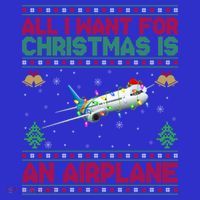Funny Ugly All I Want For Christmas Is A Airplane Gift Coaster thumb 2