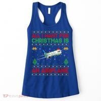Funny Ugly All I Want For Christmas Is A Airplane Gift Women's Tank Top thumb 0