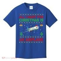Funny Ugly All I Want For Christmas Is A Airplane Gift Kids T-Shirt thumb 0
