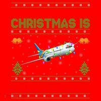 Funny Ugly All I Want For Christmas Is A Airplane Gift Santa Hat thumb 1