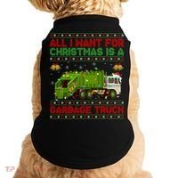 Funny Ugly All I Want For Christmas Is A Garbage Truck Gift Doggie Tank thumb 0