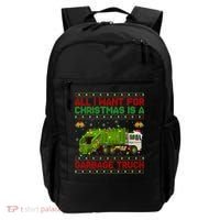 Funny Ugly All I Want For Christmas Is A Garbage Truck Gift Backpack thumb 0