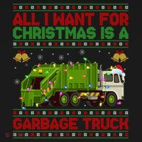 Funny Ugly All I Want For Christmas Is A Garbage Truck Gift Women's Hoodie thumb 2