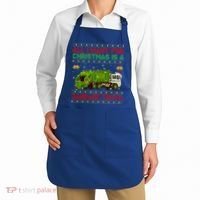 Funny Ugly All I Want For Christmas Is A Garbage Truck Gift Apron thumb 2