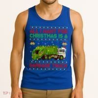 Funny Ugly All I Want For Christmas Is A Garbage Truck Gift Tank Top thumb 3