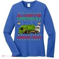 Funny Ugly All I Want For Christmas Is A Garbage Truck Gift Women's Long Sleeve Shirt thumb 0