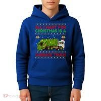 Funny Ugly All I Want For Christmas Is A Garbage Truck Gift Kids Hoodie thumb 4