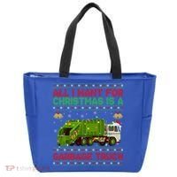 Funny Ugly All I Want For Christmas Is A Garbage Truck Gift Tote Bag thumb 0