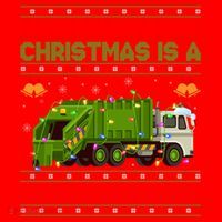 Funny Ugly All I Want For Christmas Is A Garbage Truck Gift Santa Hat thumb 1