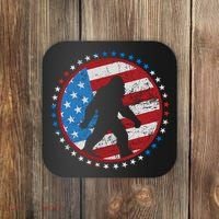 Funny USA American Flag Bigfoot Sasquatch Emblem Coaster thumb 0