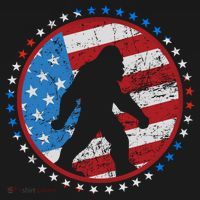 Funny USA American Flag Bigfoot Sasquatch Emblem Ornament thumb 1