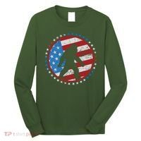 Funny USA American Flag Bigfoot Sasquatch Emblem Long Sleeve Shirt thumb 0