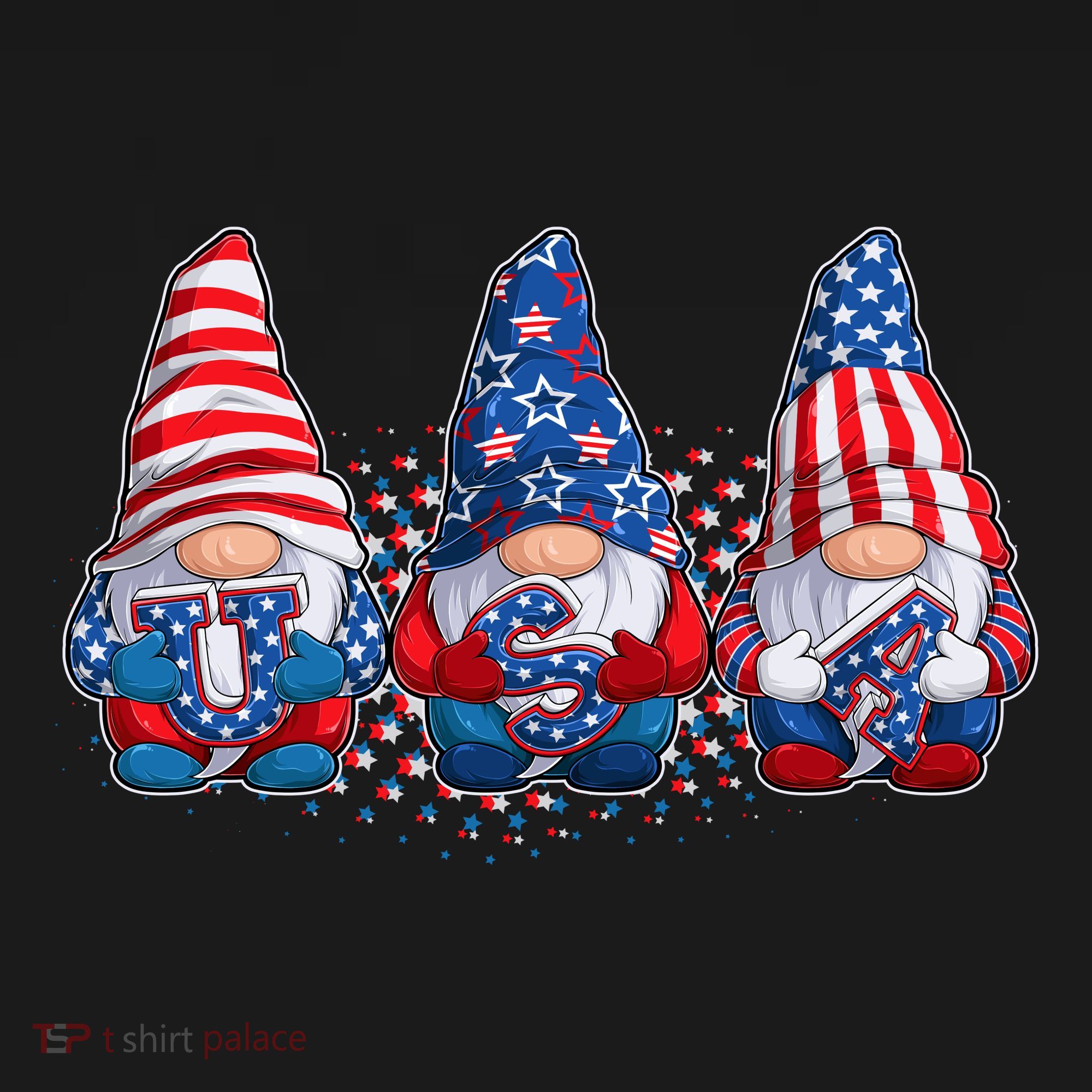 Funny USA American Flag 4th Of July Gnomes Women's Tank Top