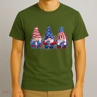 Funny USA American Flag 4th Of July Gnomes T-Shirt thumb 3