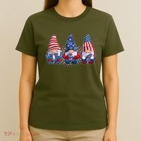 Funny USA American Flag 4th Of July Gnomes T-Shirt thumb 4