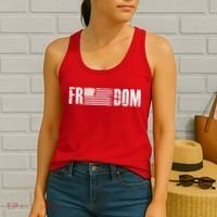 Freedom USA American Flag Pride Proud Patriot Women's Tank Top thumb 2