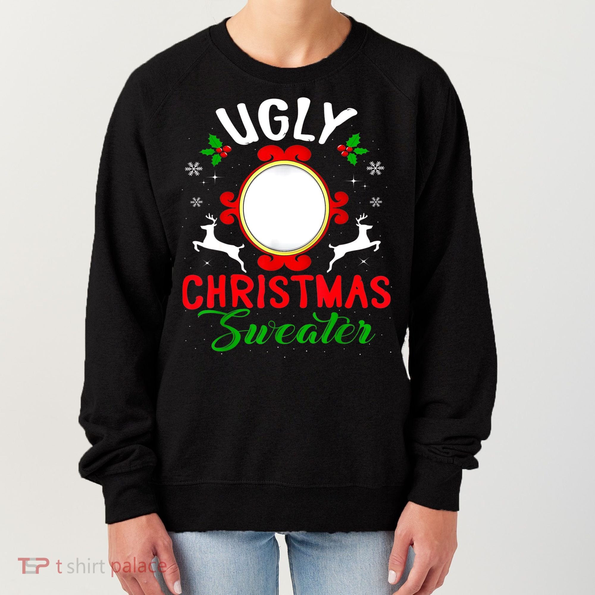 Funny Ugly Christmas Sweater With Mirror Women's Sweatshirt