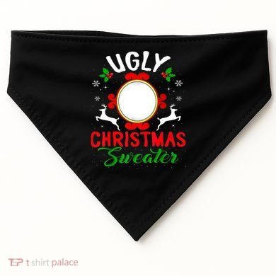 Funny Ugly Christmas Sweater With Mirror USA-Made Doggie Bandana