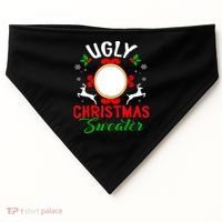 Funny Ugly Christmas Sweater With Mirror USA-Made Doggie Bandana thumb 0