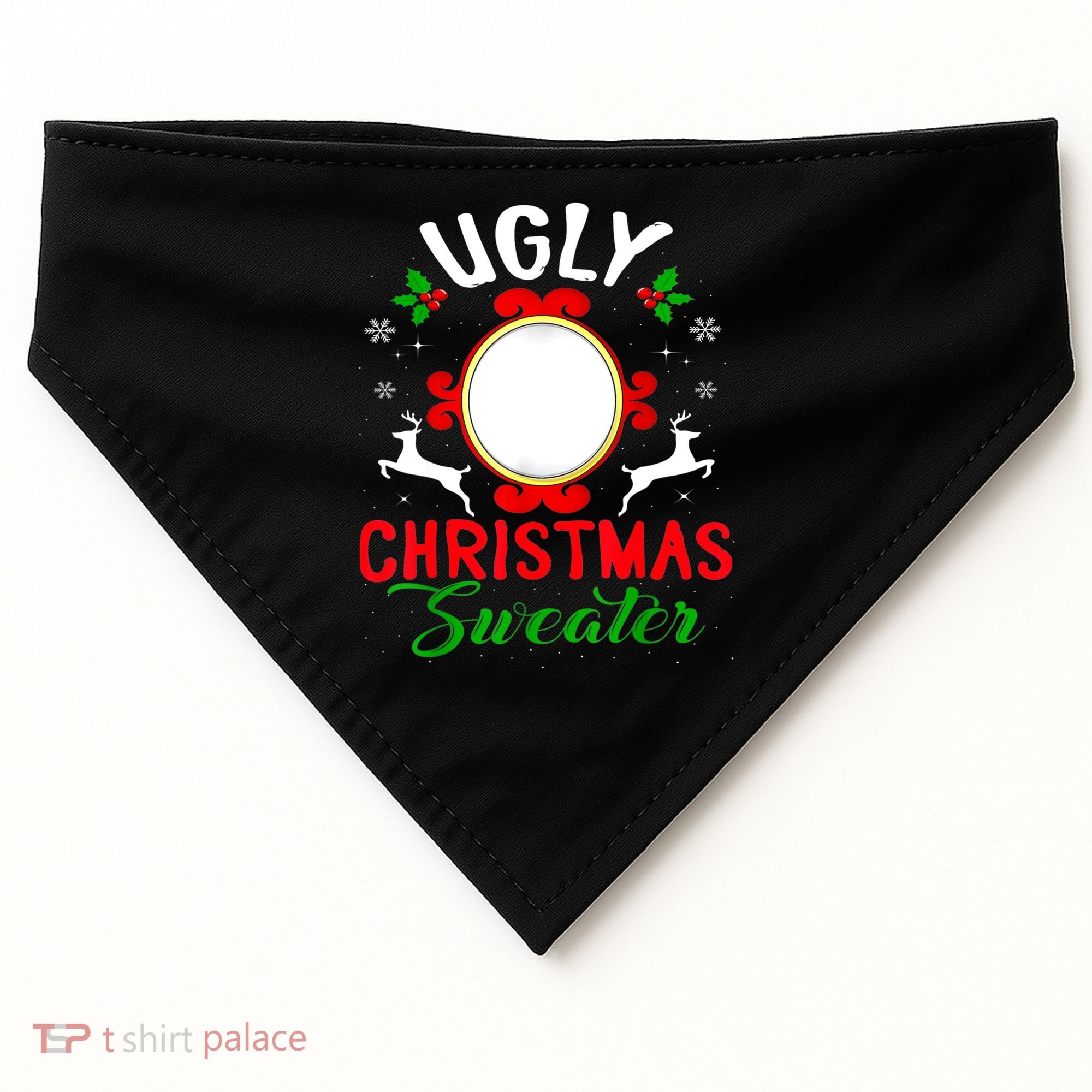Funny Ugly Christmas Sweater With Mirror USA-Made Doggie Bandana
