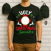 Funny Ugly Christmas Sweater With Mirror T-Shirt thumb 6