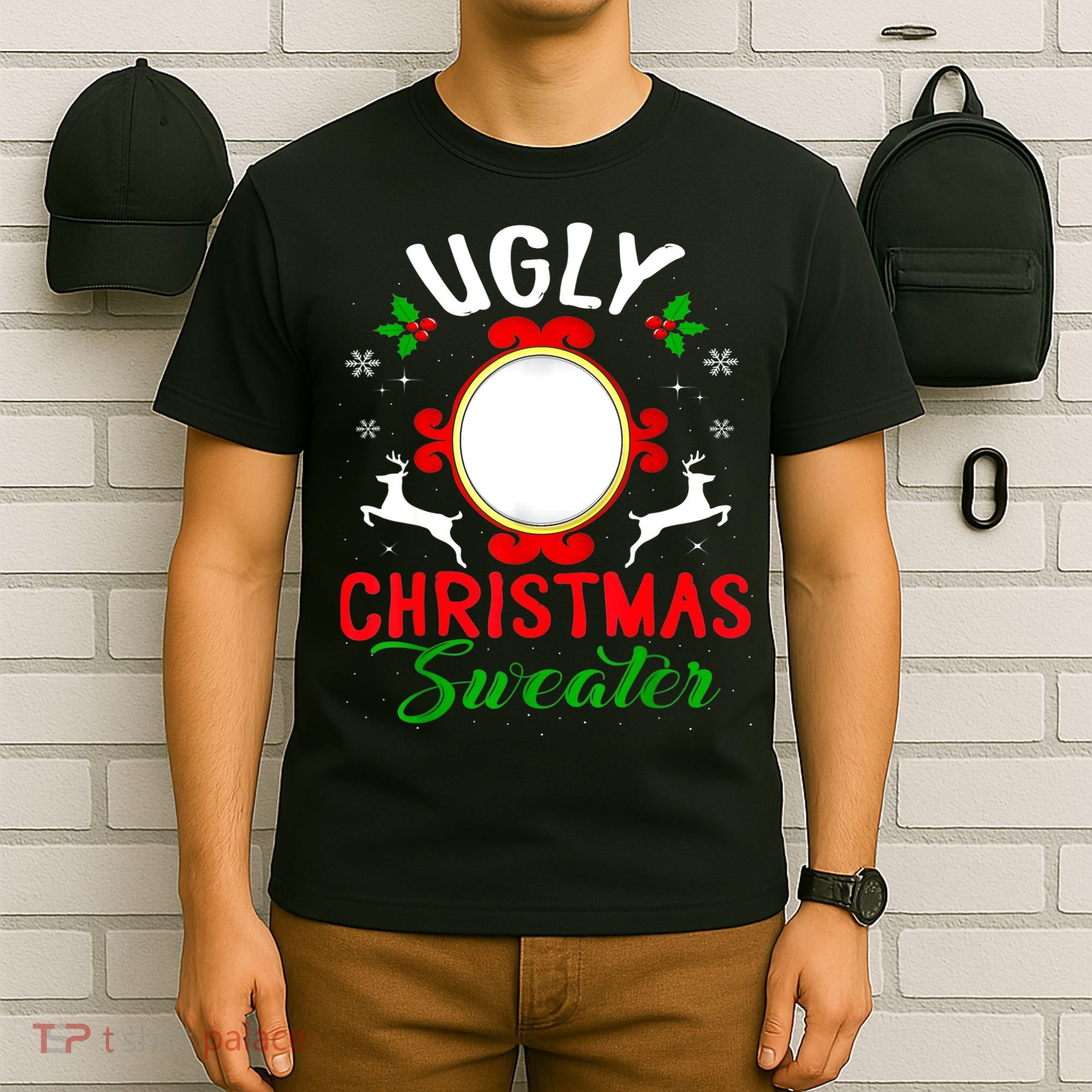 Funny Ugly Christmas Sweater With Mirror T-Shirt
