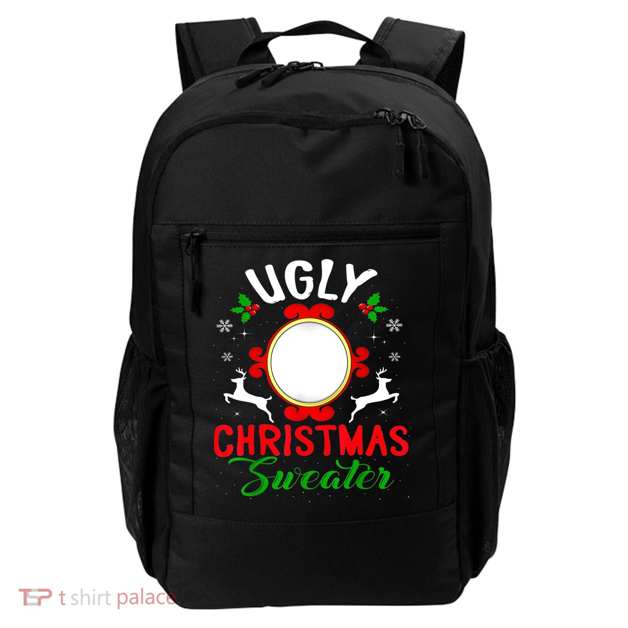 Funny Ugly Christmas Sweater With Mirror Backpack