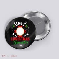 Funny Ugly Christmas Sweater With Mirror Button thumb 0