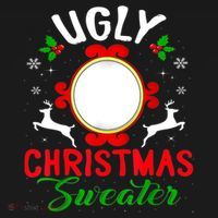 Funny Ugly Christmas Sweater With Mirror Button thumb 1