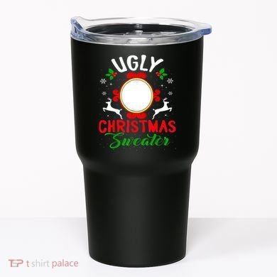 Funny Ugly Christmas Sweater With Mirror Tumbler