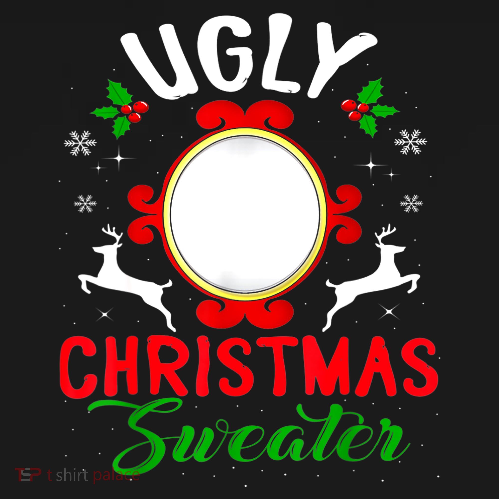 Funny Ugly Christmas Sweater With Mirror Mousepad