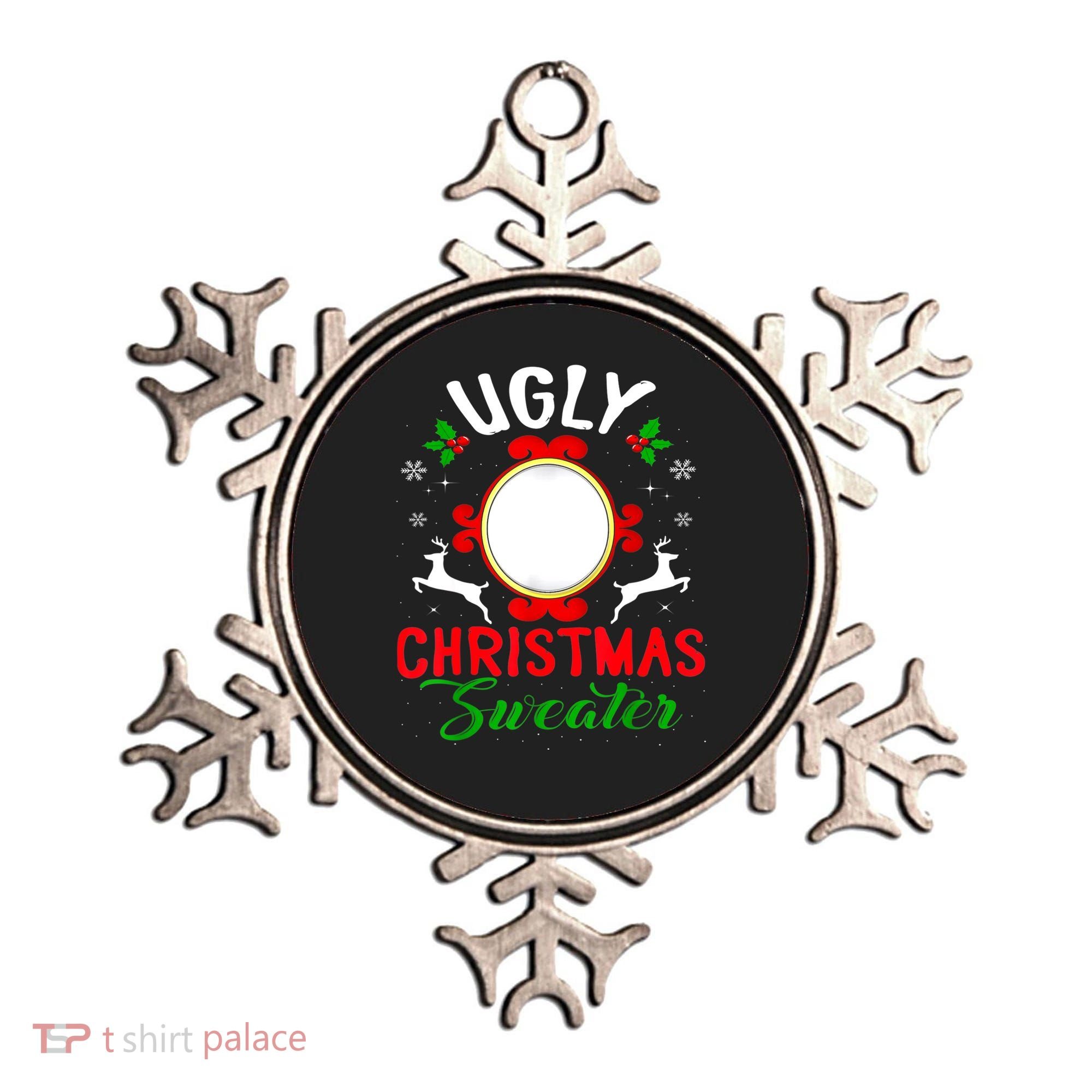 Funny Ugly Christmas Sweater With Mirror Ornament