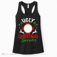 Funny Ugly Christmas Sweater With Mirror Women's Tank Top thumb 0
