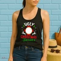 Funny Ugly Christmas Sweater With Mirror Women's Tank Top thumb 2