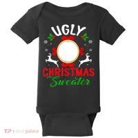 Funny Ugly Christmas Sweater With Mirror Baby Bodysuit thumb 0