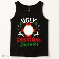 Funny Ugly Christmas Sweater With Mirror Tank Top thumb 2