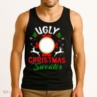 Funny Ugly Christmas Sweater With Mirror Tank Top thumb 3